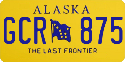 AK license plate GCR875