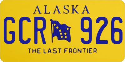 AK license plate GCR926