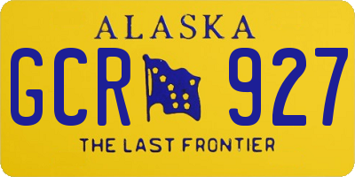 AK license plate GCR927