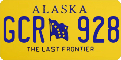 AK license plate GCR928