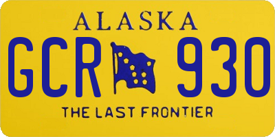 AK license plate GCR930