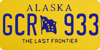 AK license plate GCR933