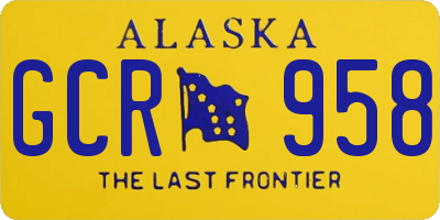 AK license plate GCR958