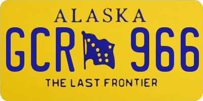 AK license plate GCR966