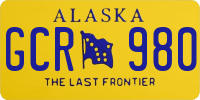AK license plate GCR980