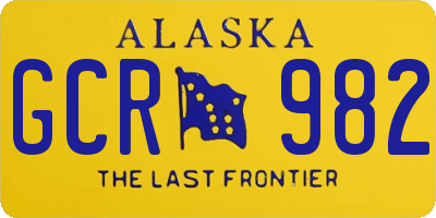 AK license plate GCR982