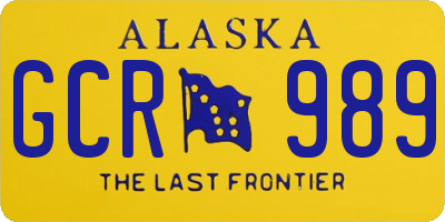 AK license plate GCR989
