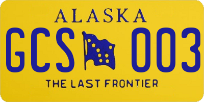 AK license plate GCS003