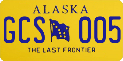 AK license plate GCS005