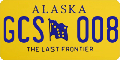 AK license plate GCS008