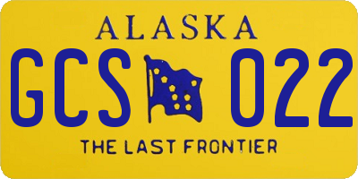 AK license plate GCS022