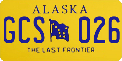 AK license plate GCS026