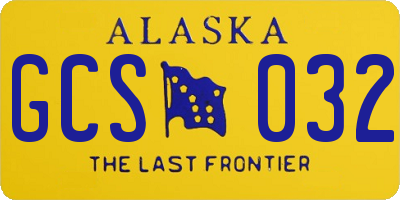 AK license plate GCS032