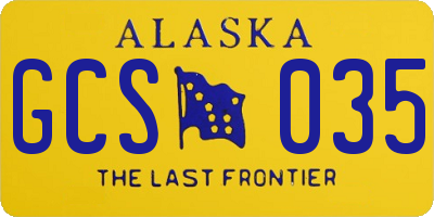 AK license plate GCS035