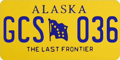 AK license plate GCS036