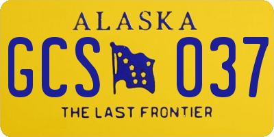 AK license plate GCS037