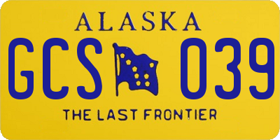 AK license plate GCS039