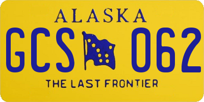 AK license plate GCS062