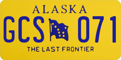AK license plate GCS071