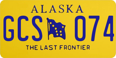 AK license plate GCS074