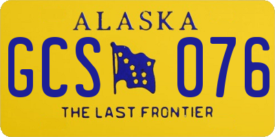 AK license plate GCS076
