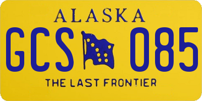 AK license plate GCS085