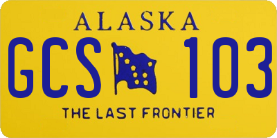 AK license plate GCS103
