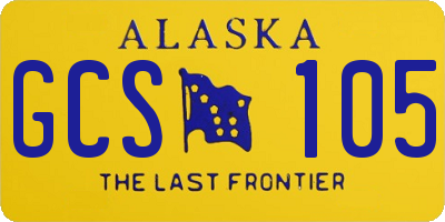 AK license plate GCS105