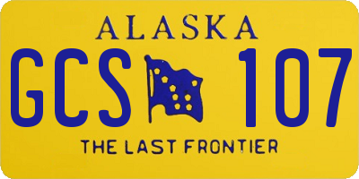 AK license plate GCS107