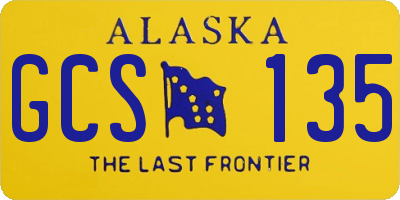 AK license plate GCS135