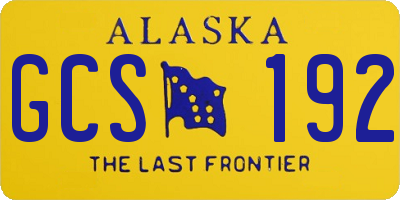 AK license plate GCS192