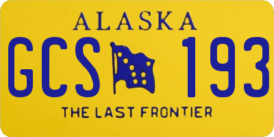 AK license plate GCS193