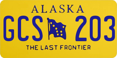 AK license plate GCS203