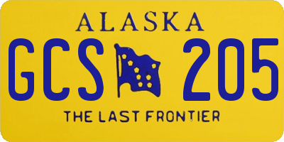 AK license plate GCS205