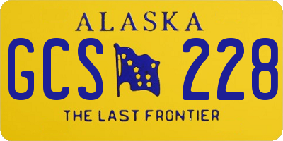 AK license plate GCS228