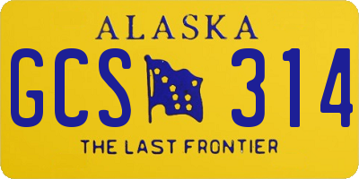 AK license plate GCS314