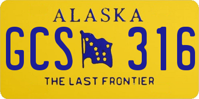 AK license plate GCS316