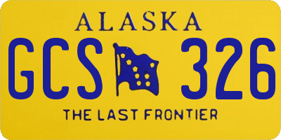 AK license plate GCS326