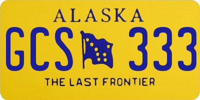 AK license plate GCS333