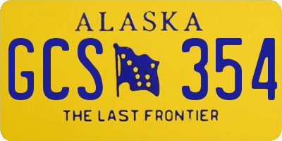 AK license plate GCS354