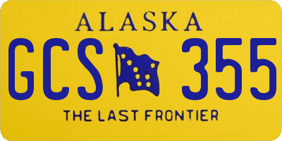 AK license plate GCS355