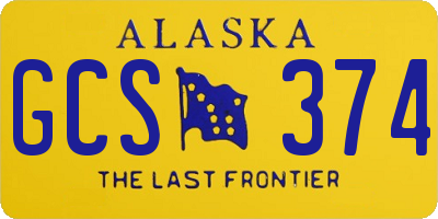 AK license plate GCS374