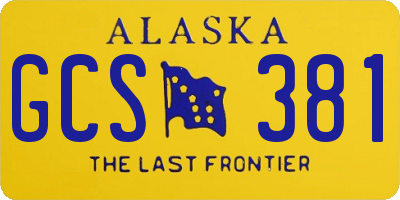 AK license plate GCS381