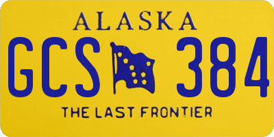 AK license plate GCS384