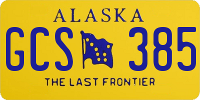 AK license plate GCS385