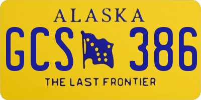 AK license plate GCS386