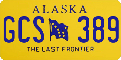 AK license plate GCS389
