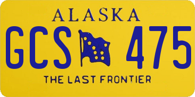 AK license plate GCS475