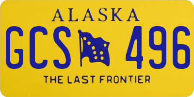 AK license plate GCS496