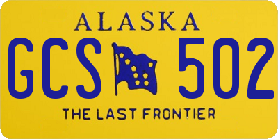 AK license plate GCS502